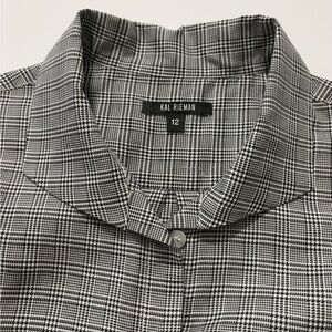 Kal Rieman Gina Box Pleat Soft Glen Plaid Shirt. Long Sleeve. Made in NY, Cotton